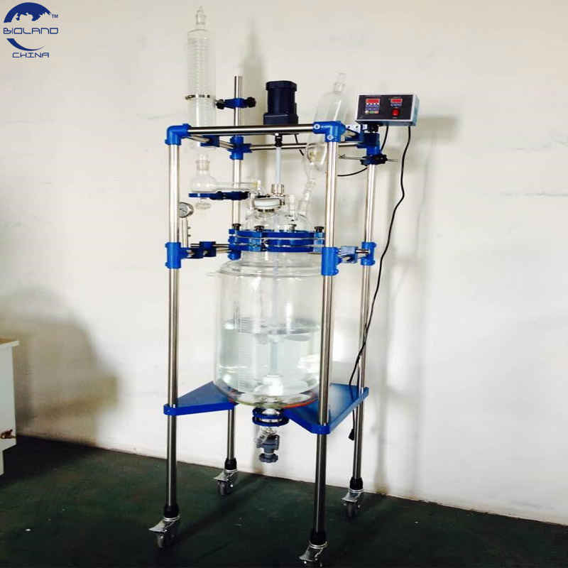 Industrial Pilot Plant Distillation Column Jacketed Glass polymerization reactor