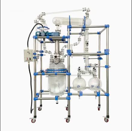 3500W Industrial Ultrasound Jacketed chemical Glass Reactor 