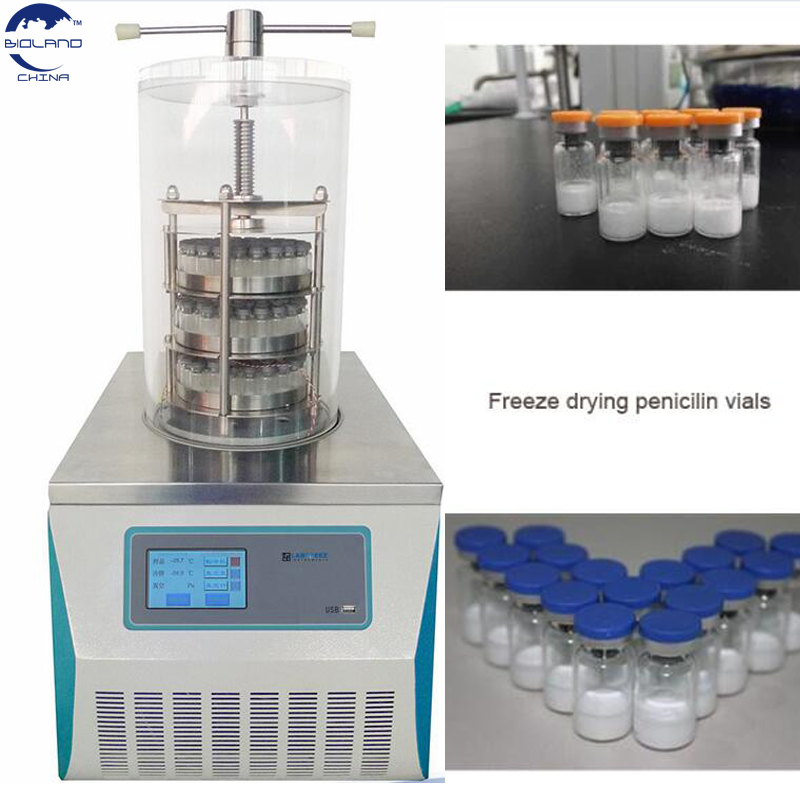 Top Press Rubber Stoppering Vials Vacuum Freeze Dryer 